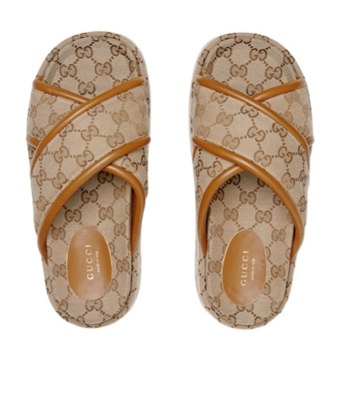 Gucci Women's Gg Platform Sandal In Nude