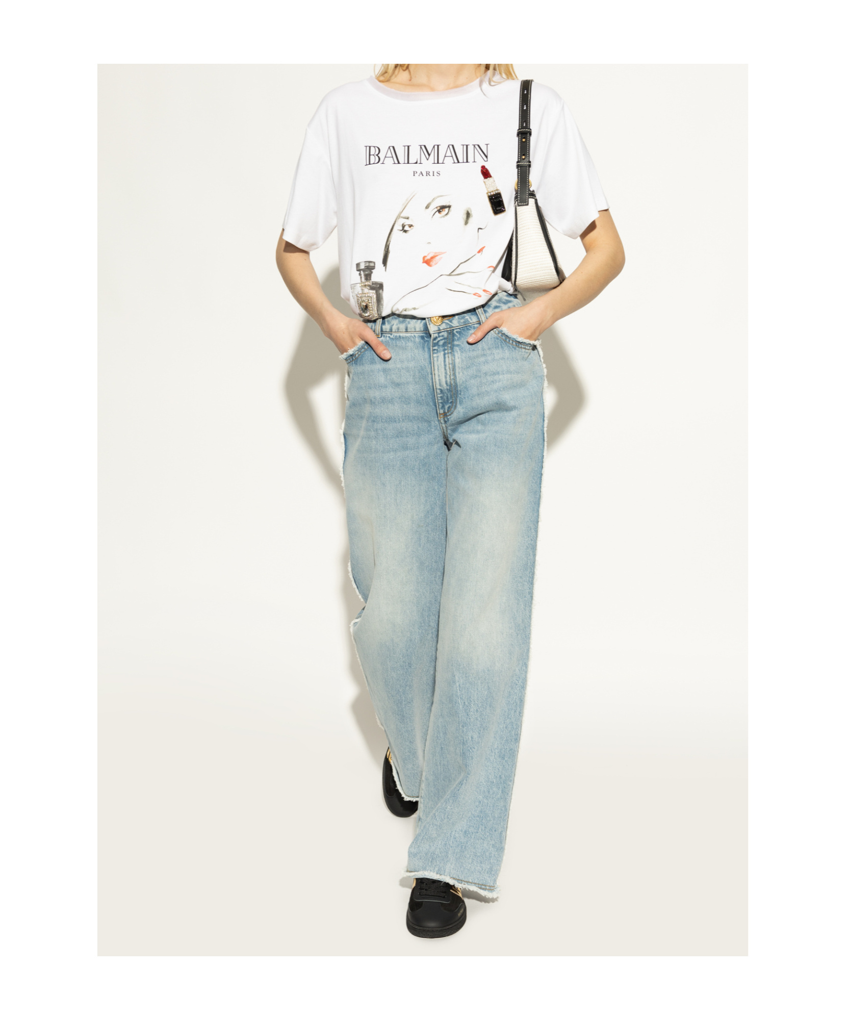 Balmain Swan Low-top Sneakers In Black