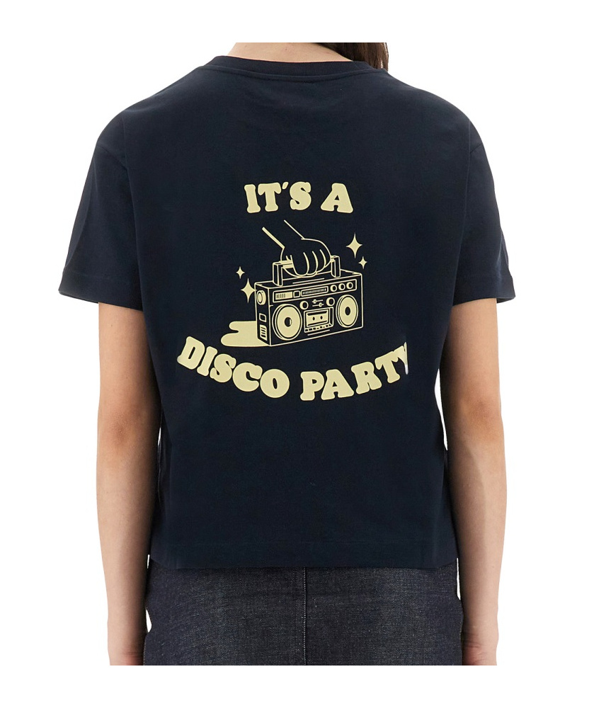 Apc A.p.c. Body Disco Crewneck T-shirt In Blue