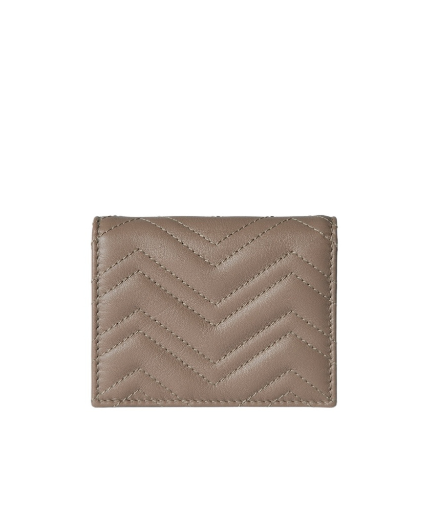 Gucci Gg Marmont Card Case Wallet In Brown
