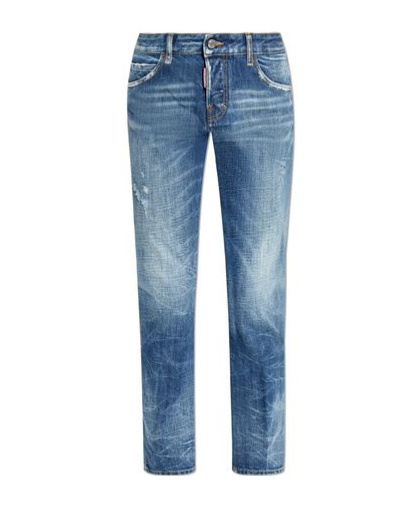 Shop Dsquared2 Distressed Cropped Jeans In Blue