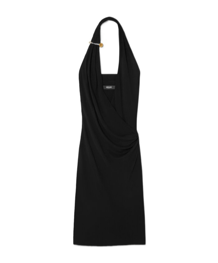 Versace Halterneck Crêpe Midi Dress