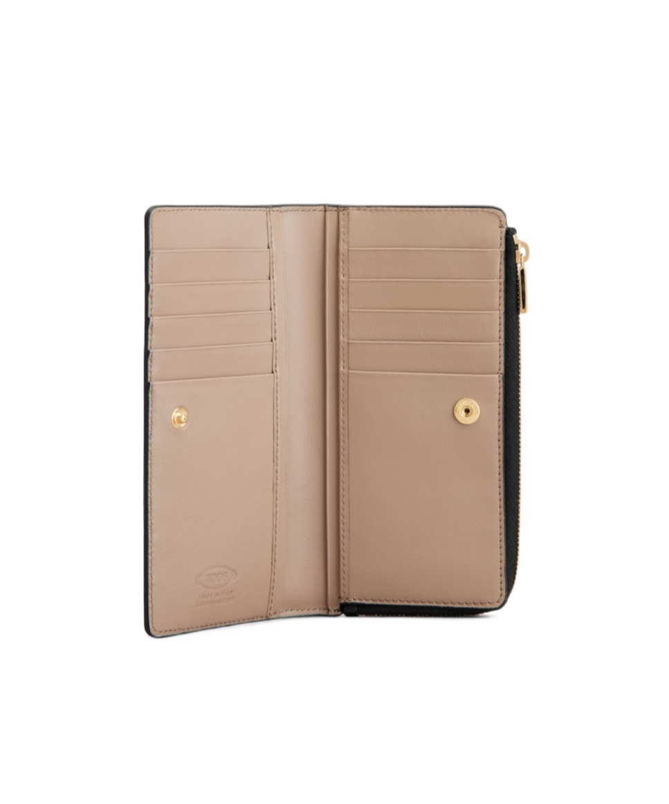 Tod's T Timeless Zipper Wallet In Black