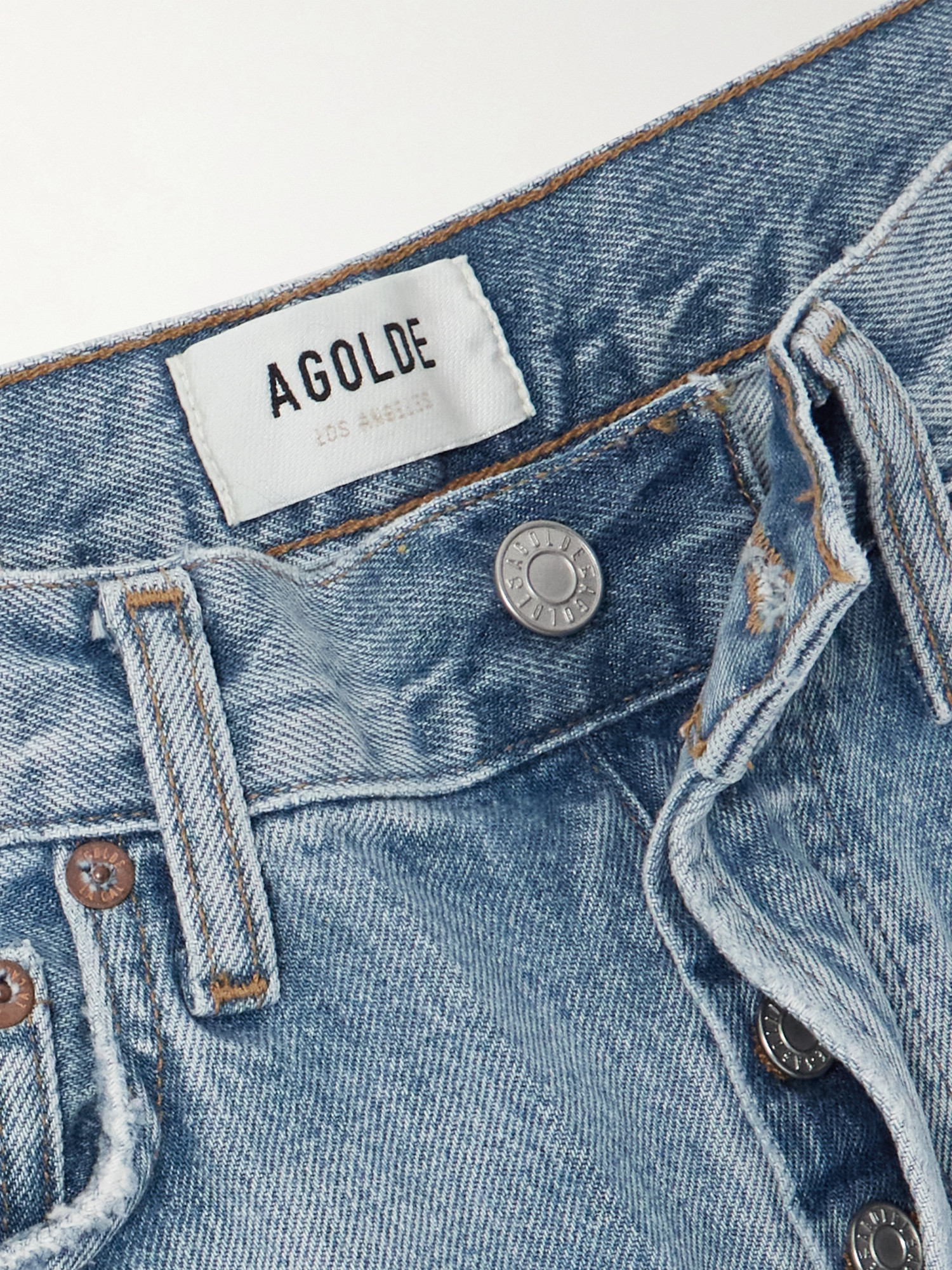 Agolde High Waist Straight Jeans In Blue