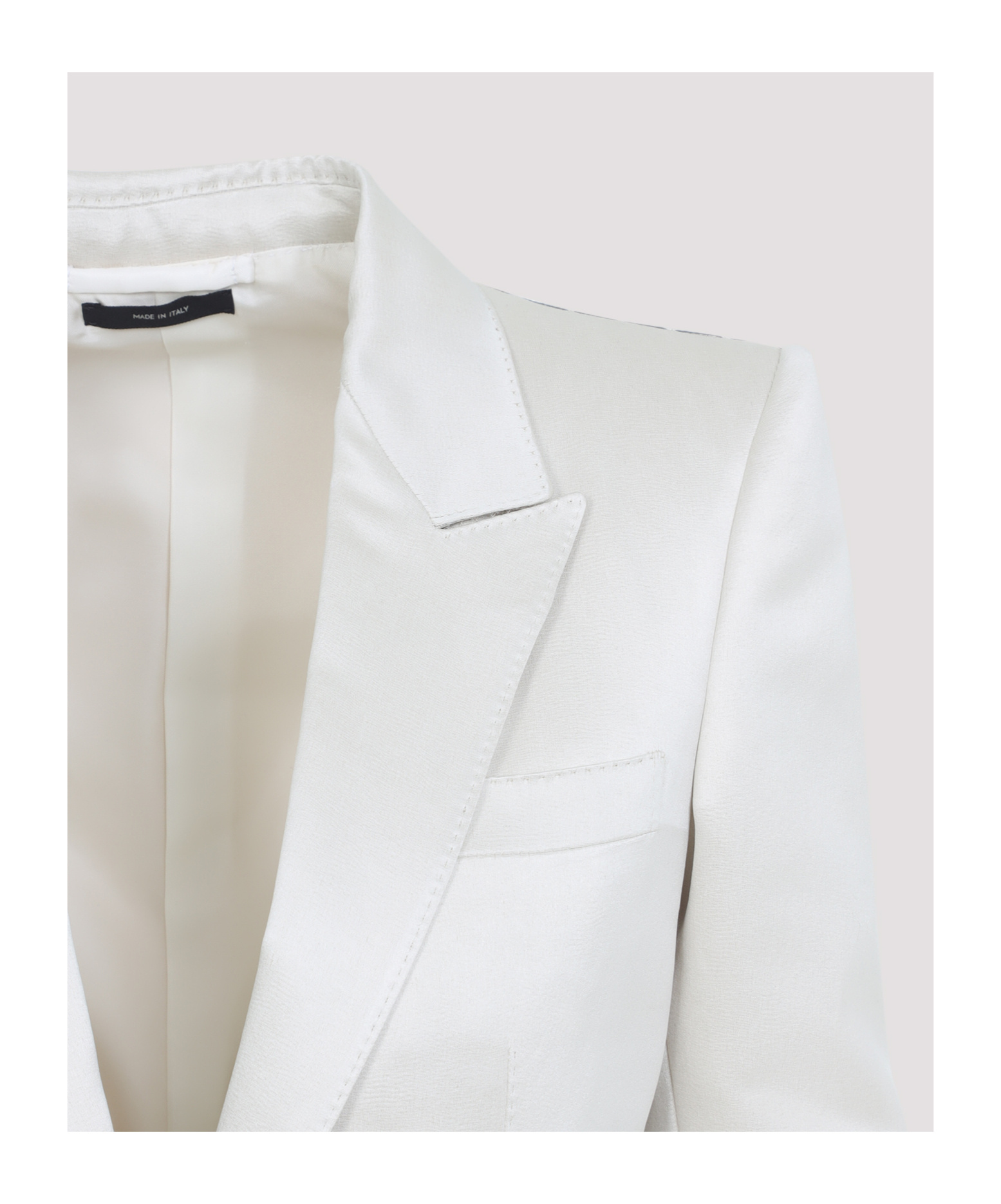 Tom Ford Tailored Jacket With Notched Lapels And Pockets In White