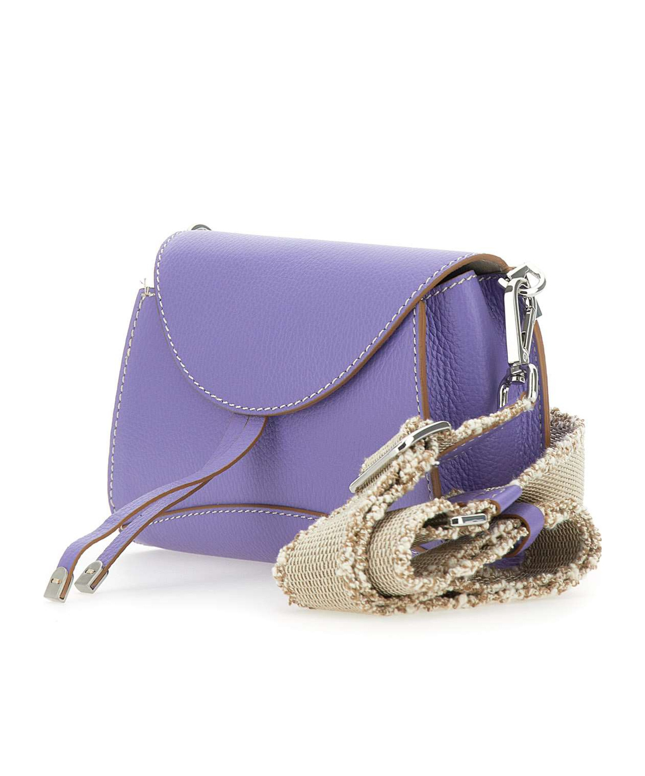 Gianni Chiarini Margot Foldover Top Crossbody Bag In Purple