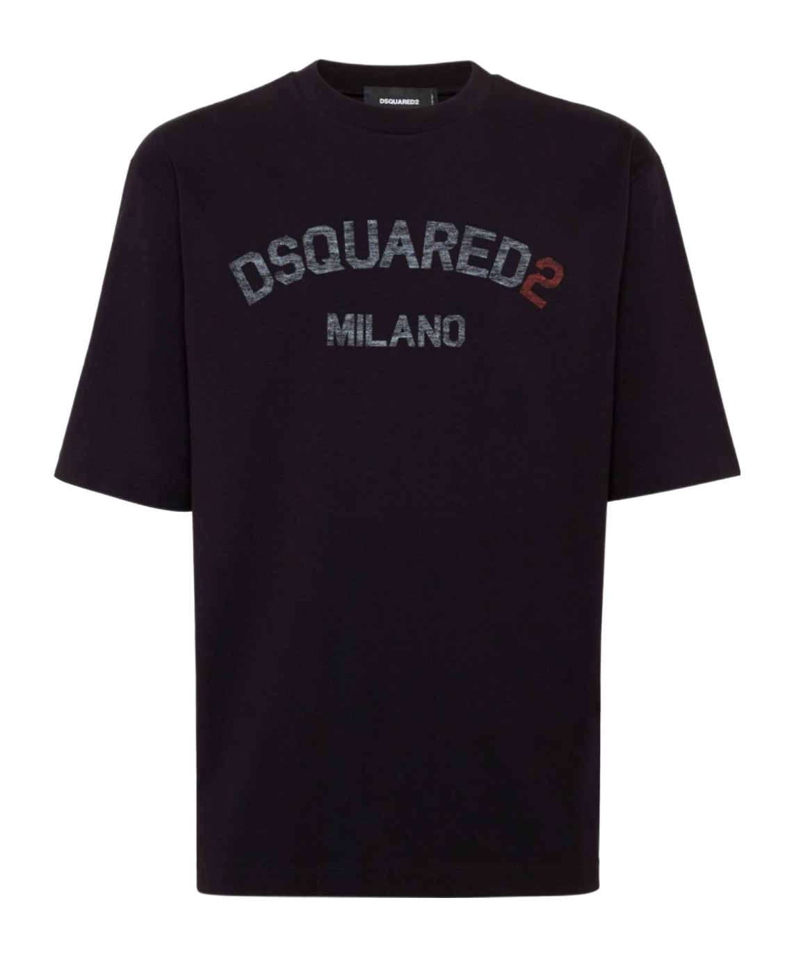 Dsquared2 Black Cotton T-shirt With Print In Black