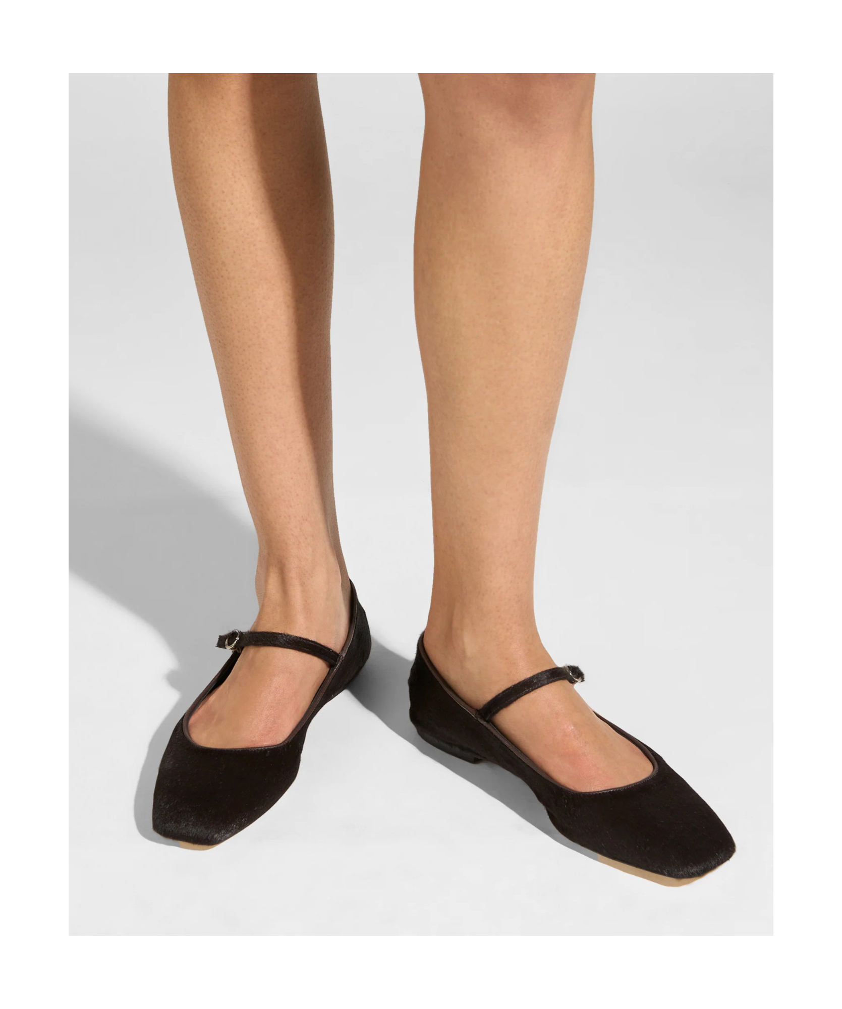 Aeyde Flat Ballerina Shoes Buckle Strap In Black