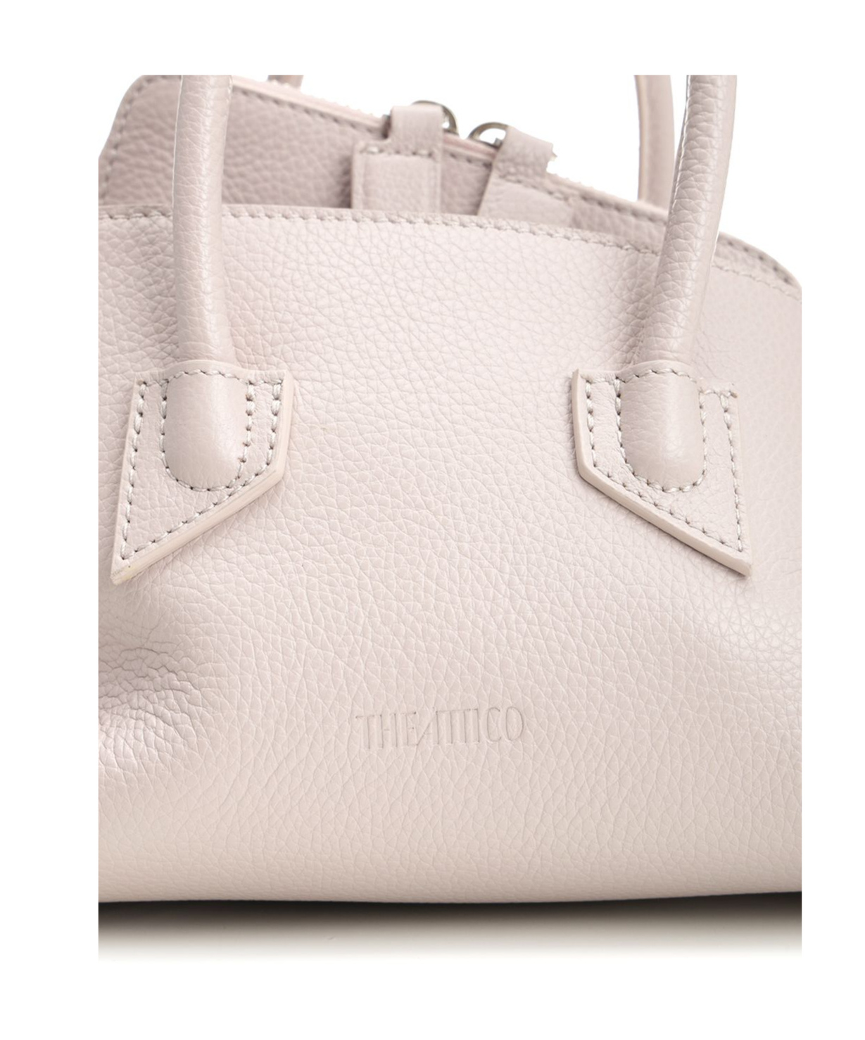 Attico La Passeggiata Mini Grained Leather Handbags Grey In White
