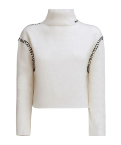 Marni Off-white Wool Cashmere Wrap Sweater In White