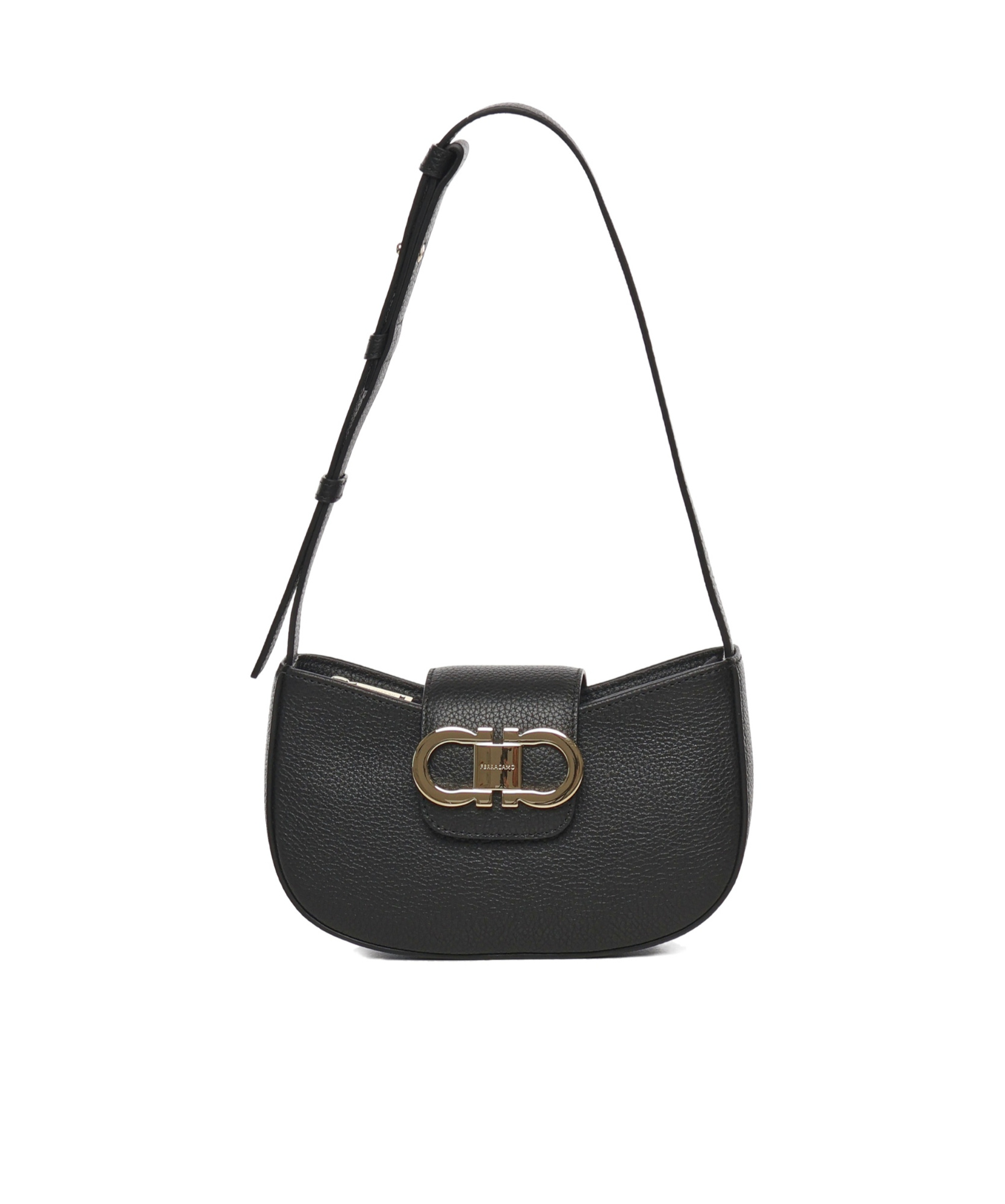 Ferragamo Gabry Black Calf Leather Shoulder Bag