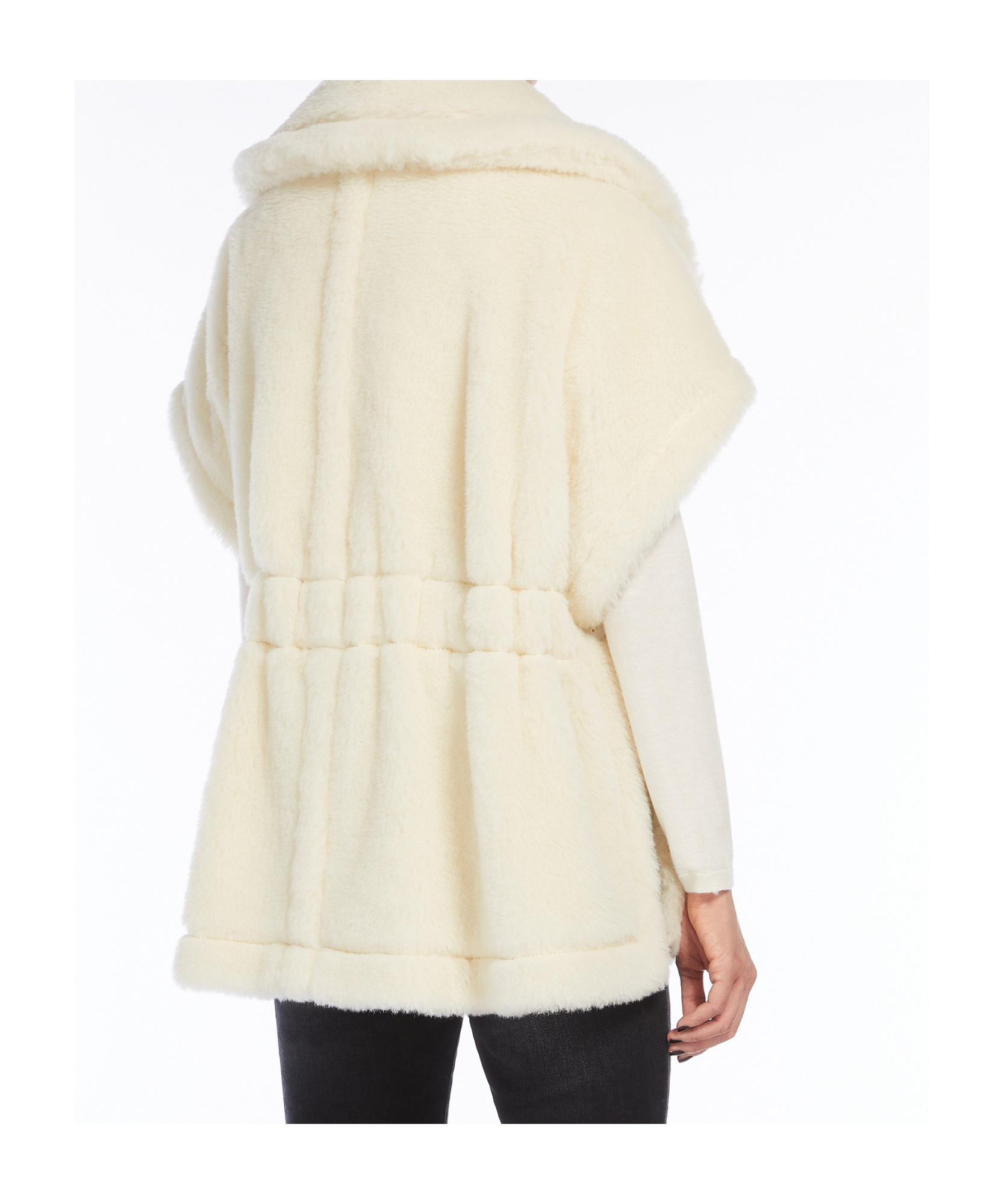 Max Mara Newabavo Double-breasted Shearling Coat In Neutral