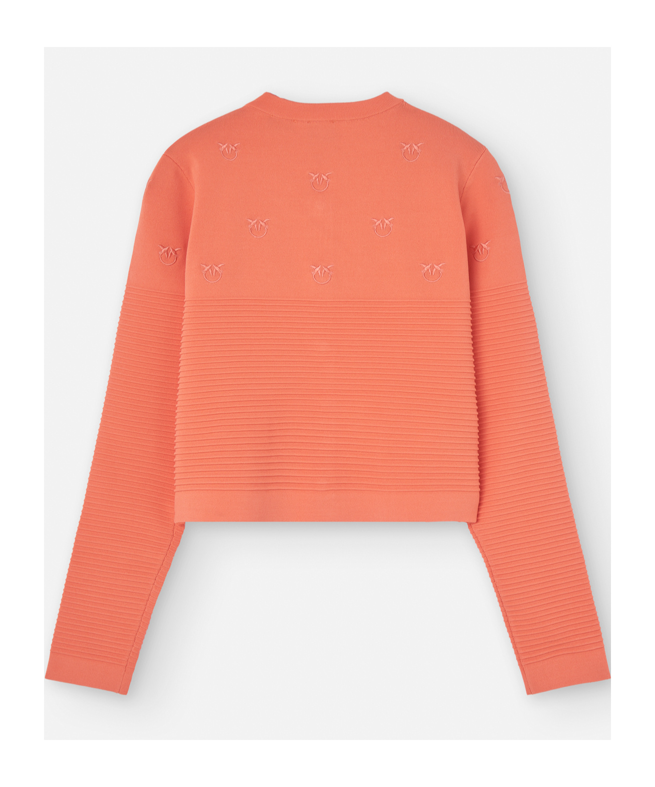 Pinko Motif-embroidered Ribbed Jacket In Pink