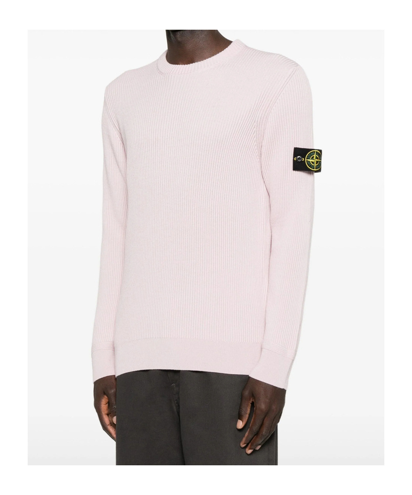 Stone Island Pink 5100053 Full Rib Rws Wool Sweater In Pink