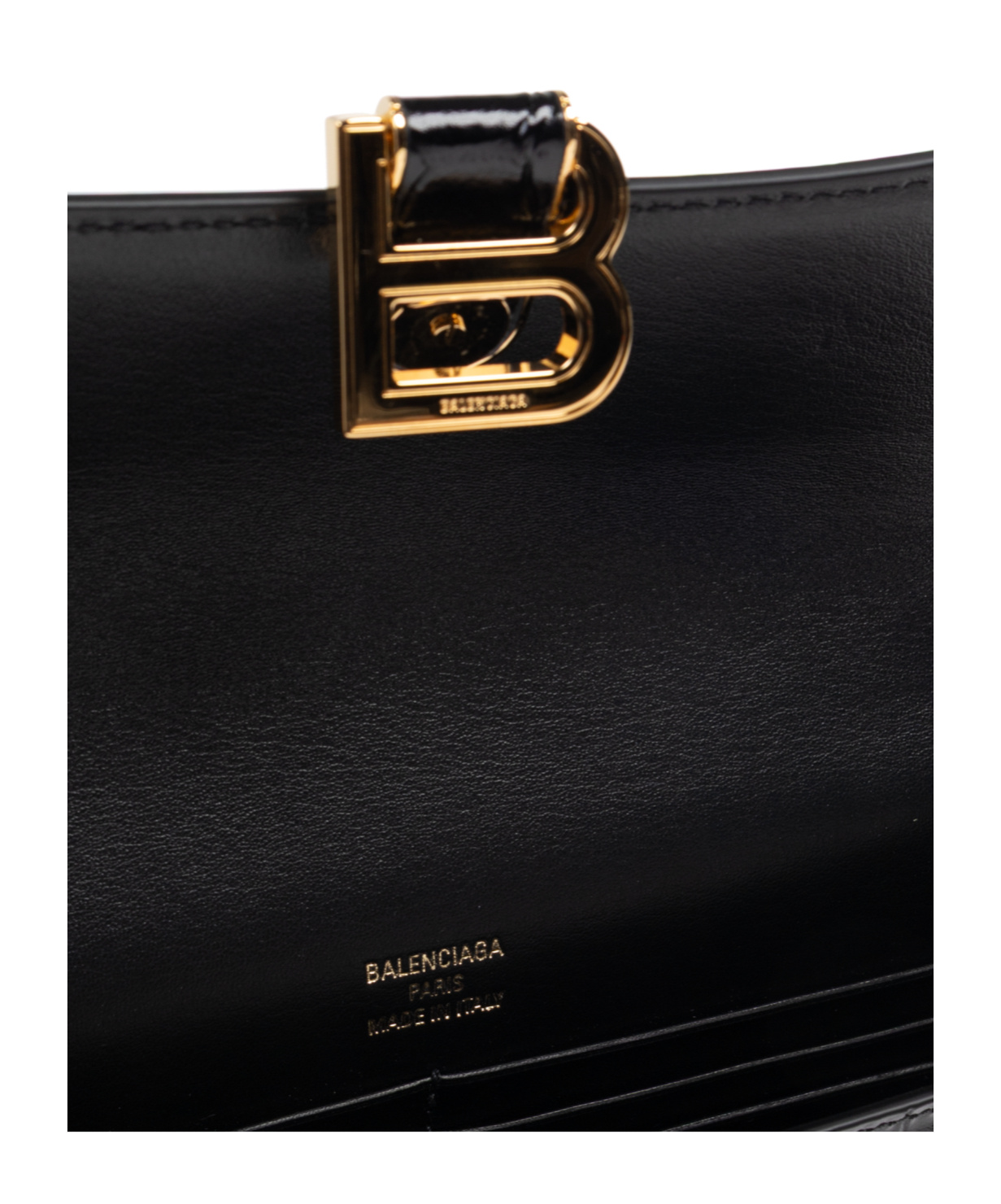 Balenciaga Hourglass Croc-effect Patent-leather Shoulder Bag In Black