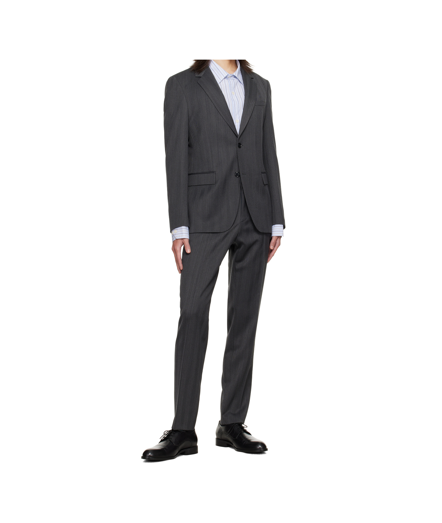Hugo Boss Long-sleeved Suit In Gray