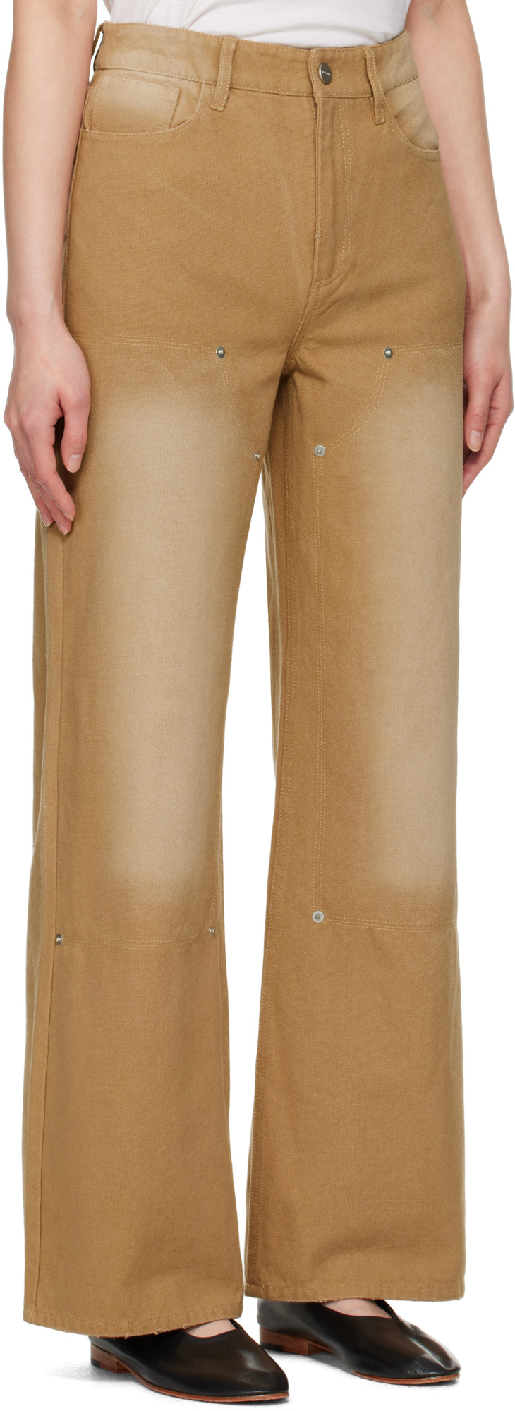 Holzweiler Tan Juno Workwear Trousers In Light Brown