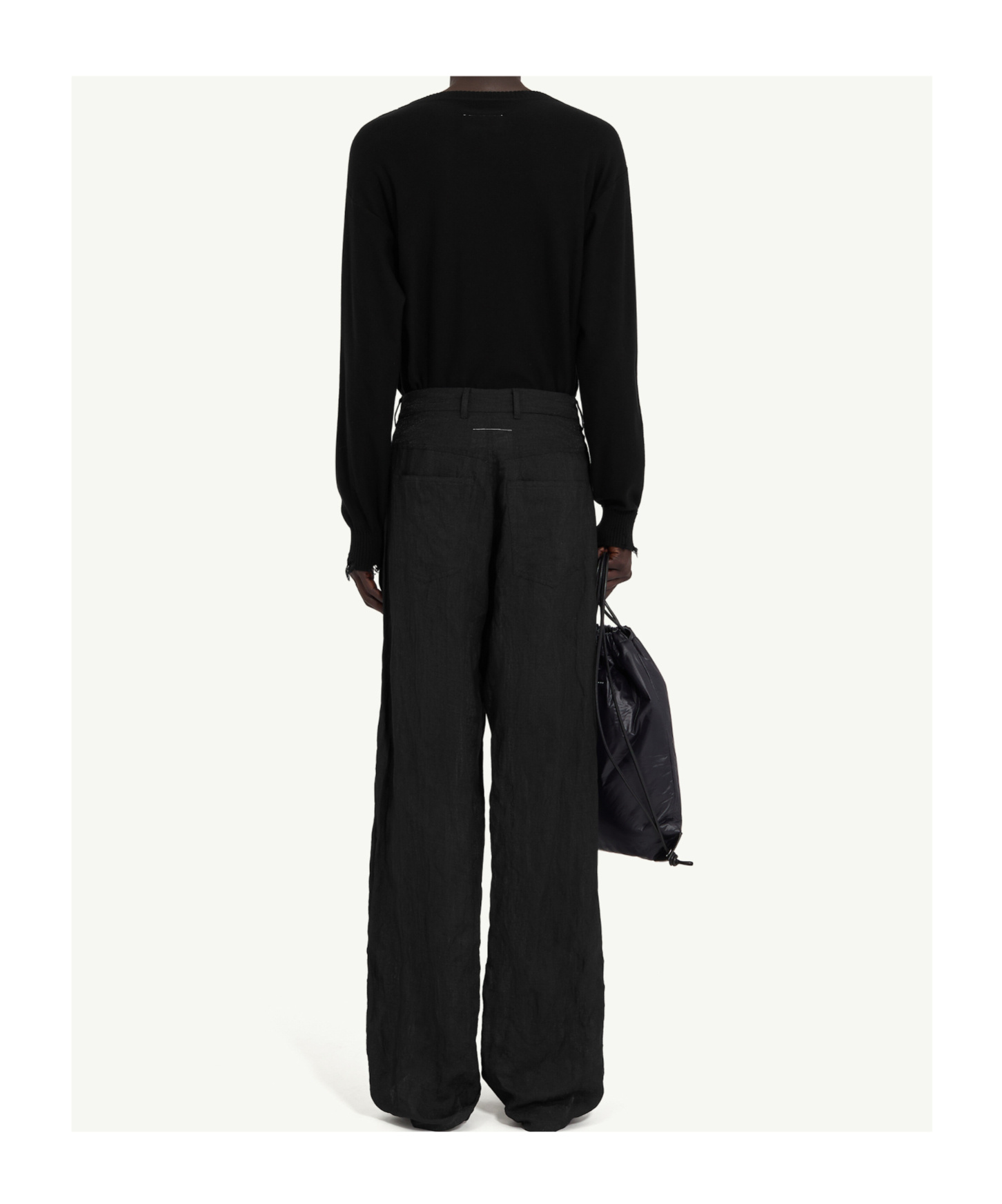 Mm6 Maison Margiela Textured Trousers In Black
