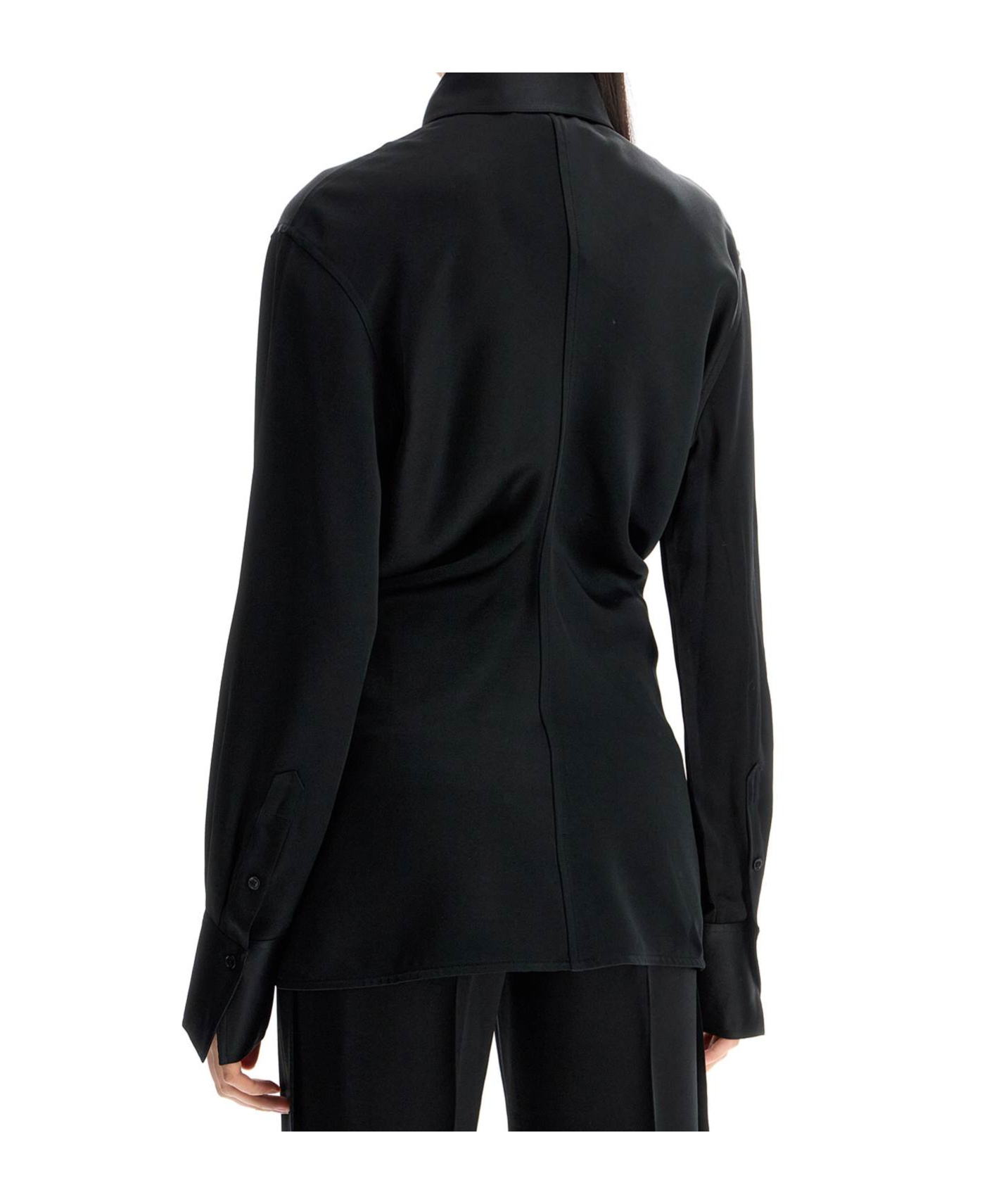 Totême Slouch Satin Shirt In Black