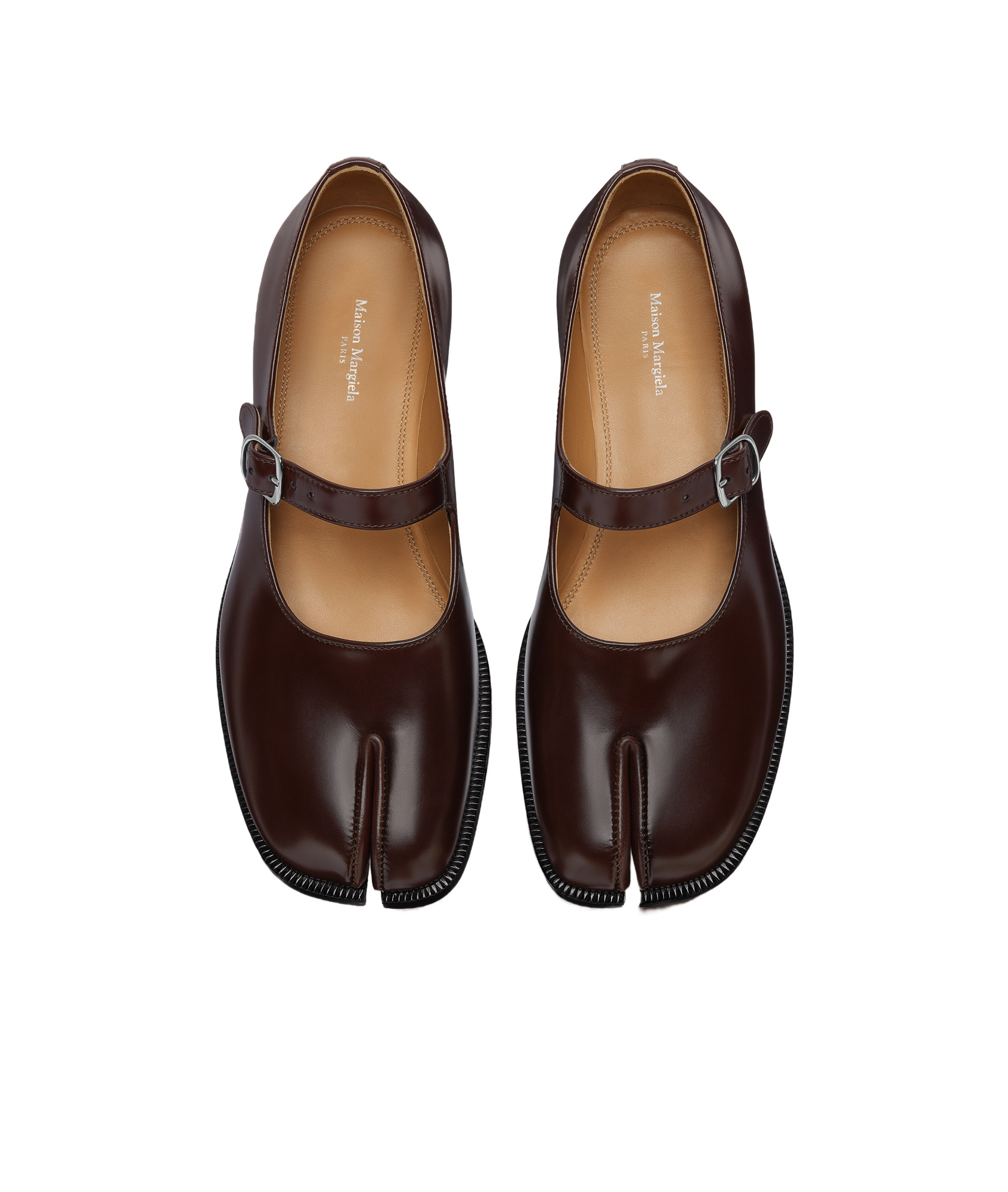 Shop Maison Margiela Tabi Mary-janes In Black