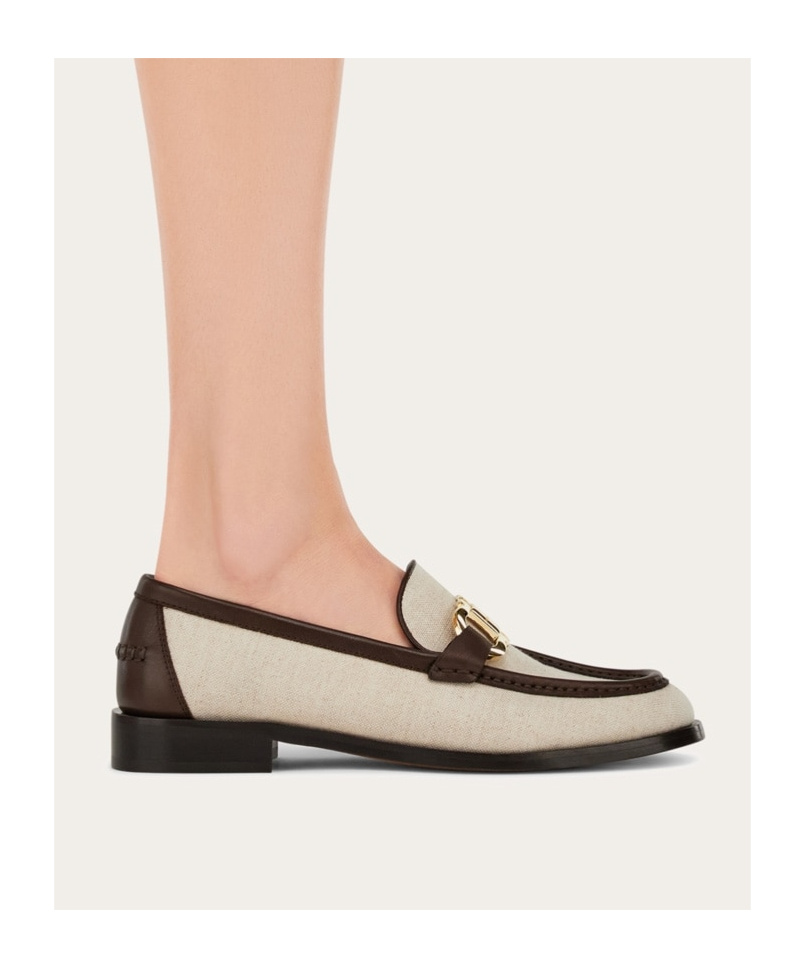 Ferragamo Slip-ons With Contrast Trim And Gold-tone Hardware In Pink