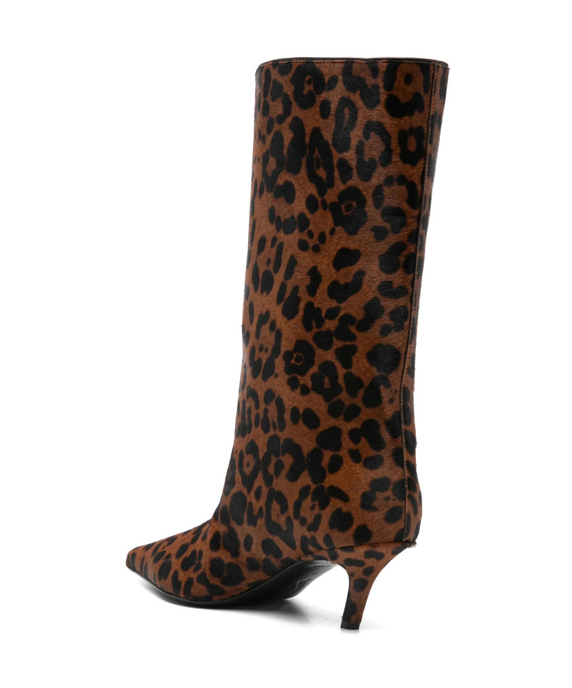 Amina Muaddi Pointed-toe Ankle Boots In Brown