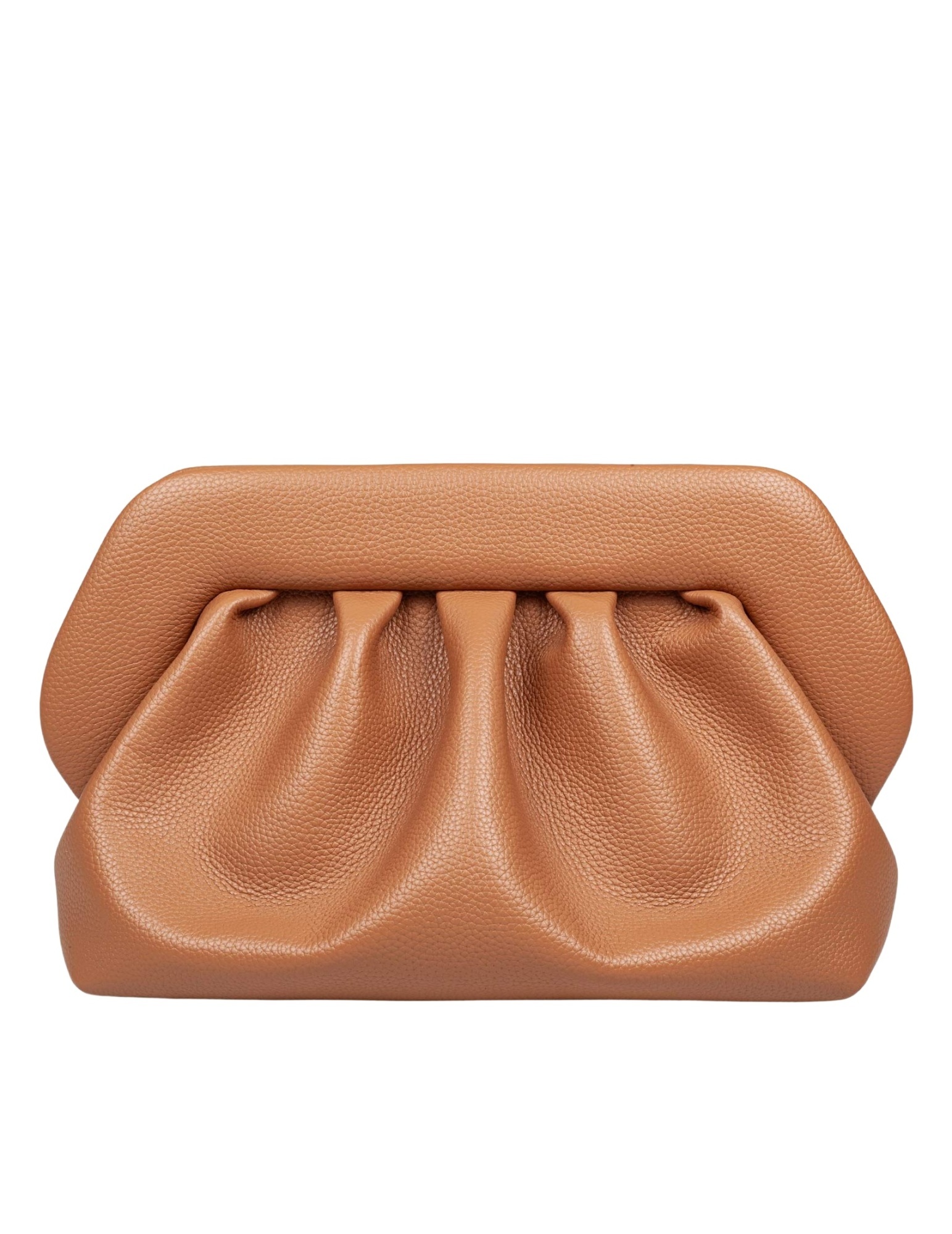 Themoirè Macadamia Vegan Pu Clutch In Brown