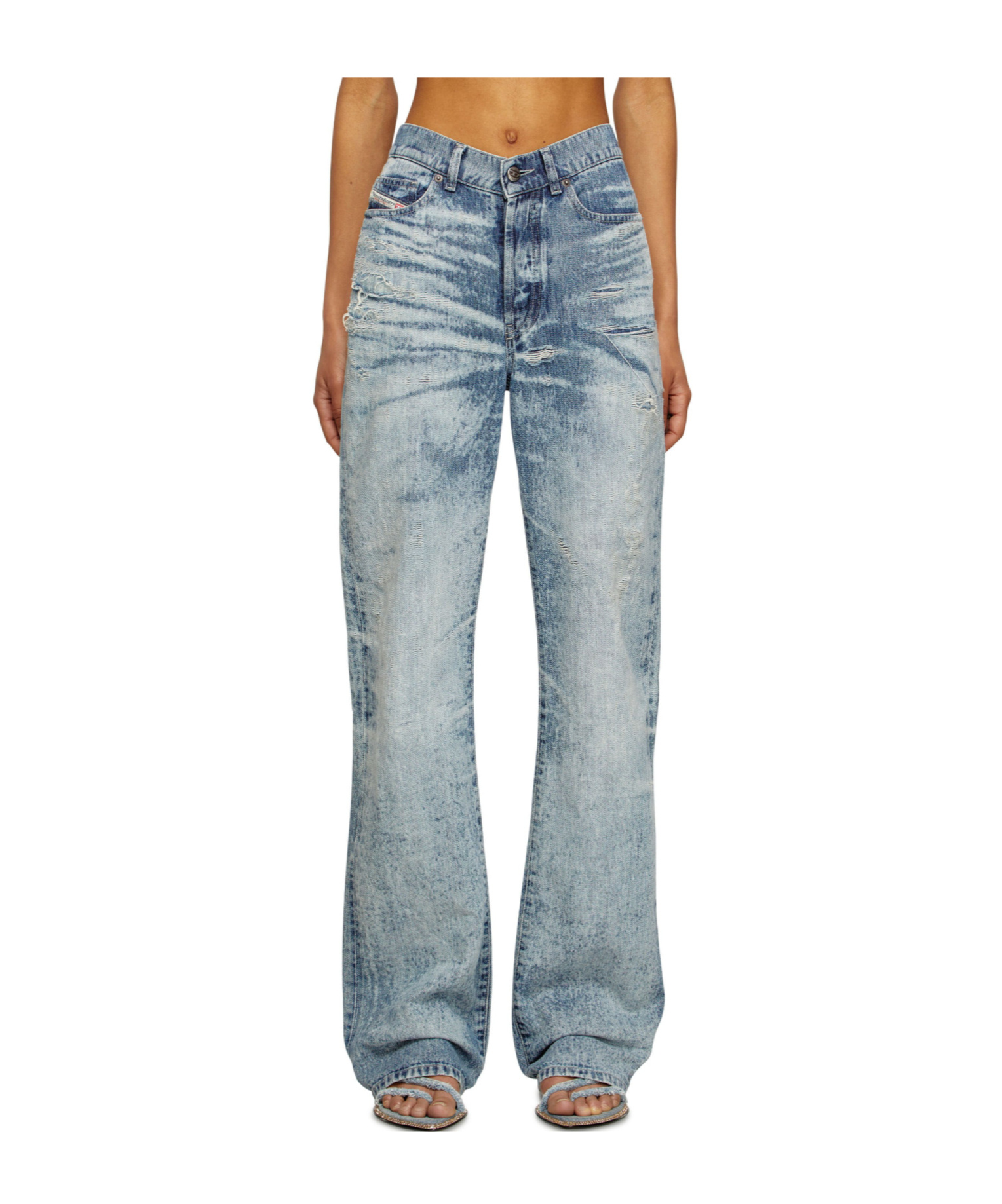 Diesel 1971 D-sent Jeans With Distressed Effect In Blue