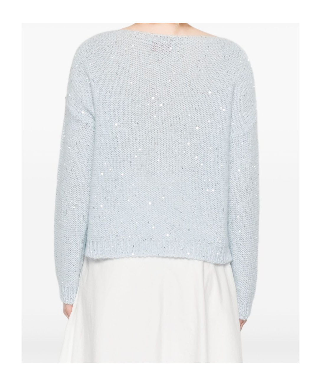 Ermanno Firenze Knitwear With Lace And Sequin Embellishments In Blue