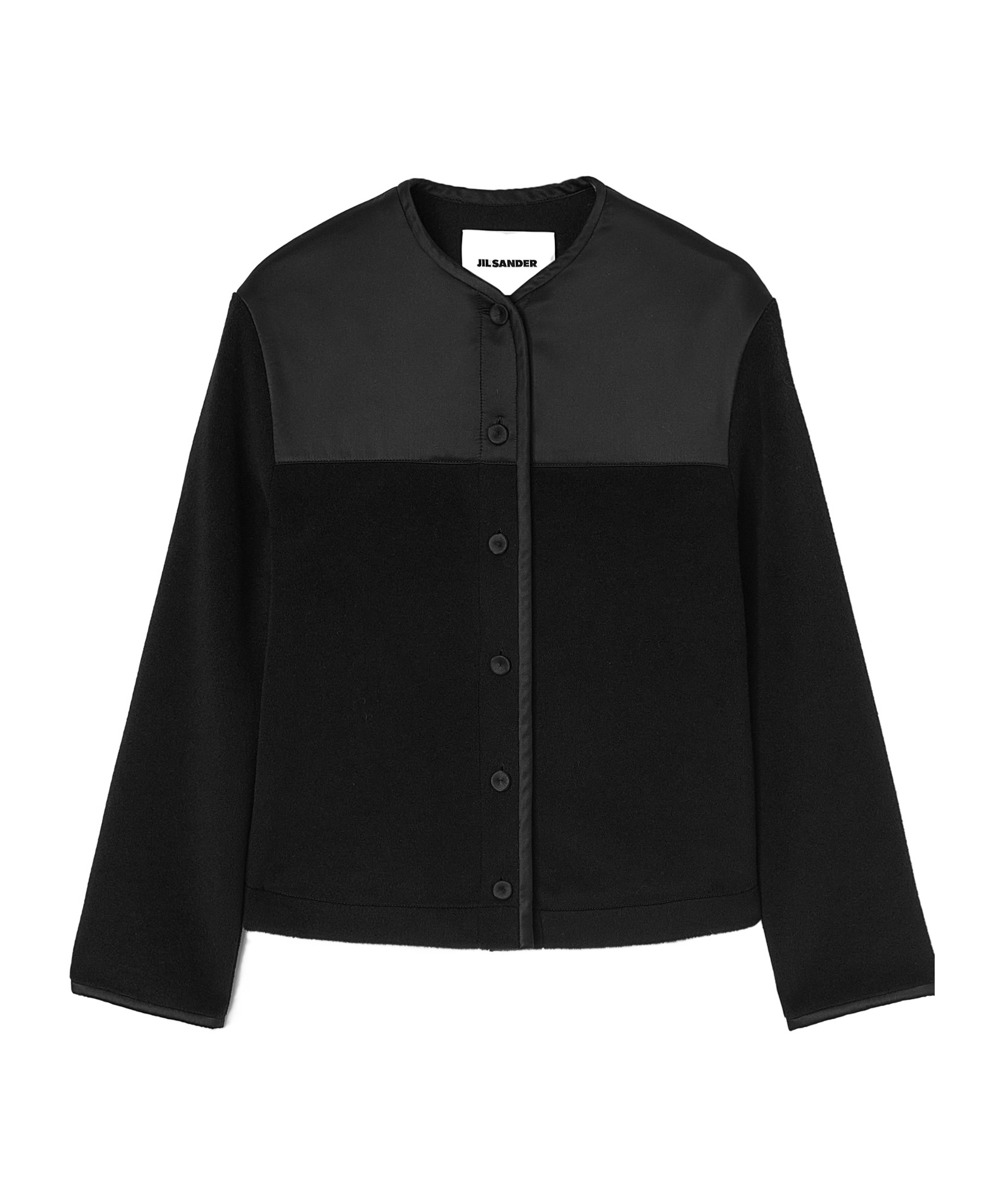 Jil Sander Panelled Fleece Jacket In Black