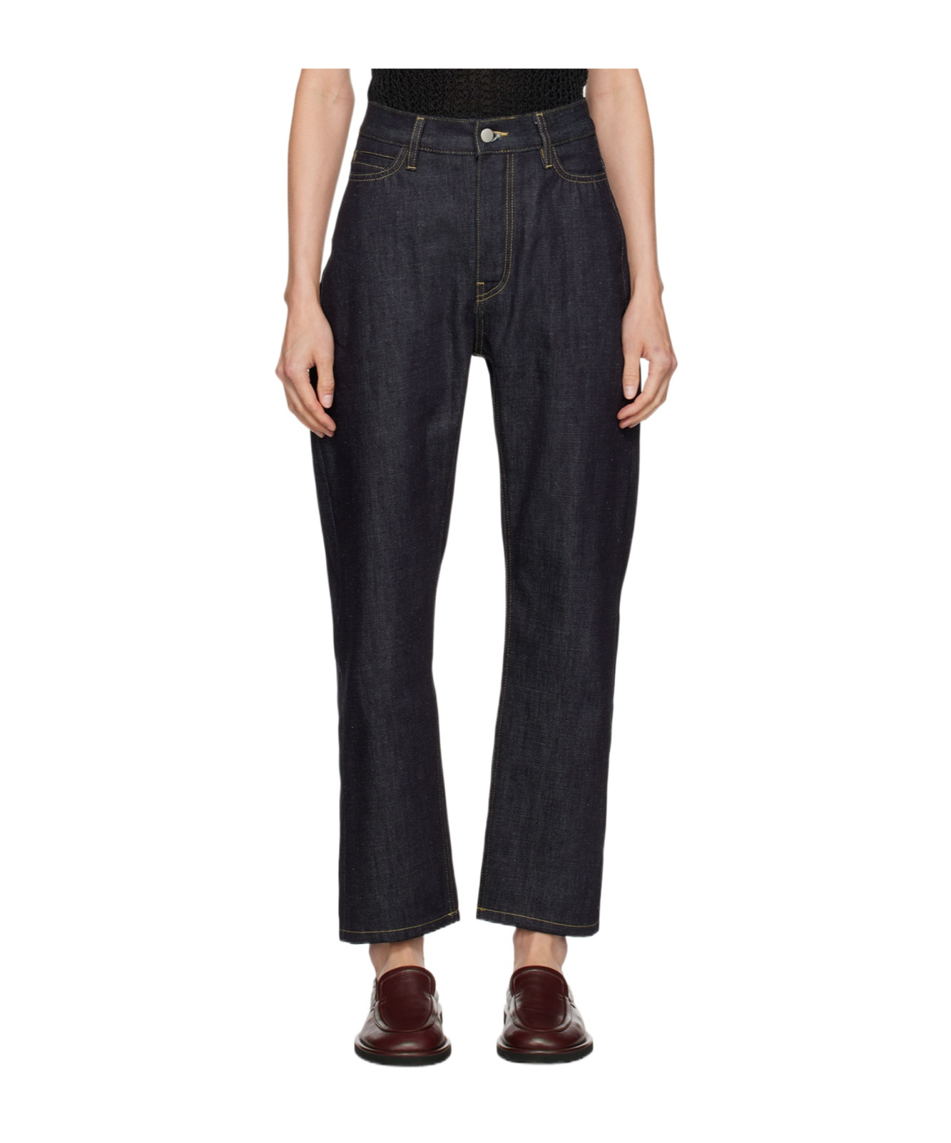 Studio Nicholson Straight-leg Cropped Jeans In Black