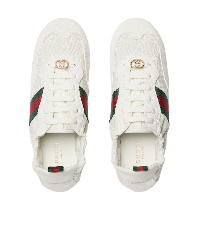 Gucci Cream Calf Leather Bos Taurus Low Top Sneakers In Neutral