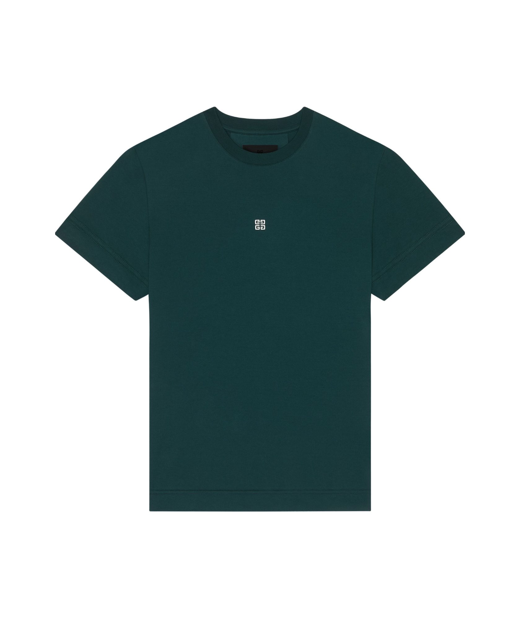 Givenchy Men Green Crewneck T-shirt With 4g Logo On The Front In Cotton Man In Green
