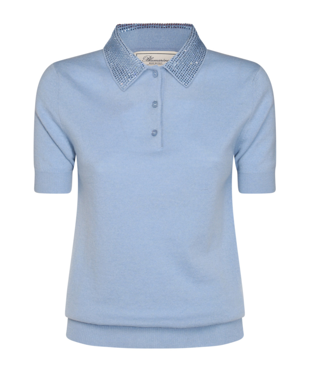 Blumarine Short-sleeved Polo Shirt In Blue