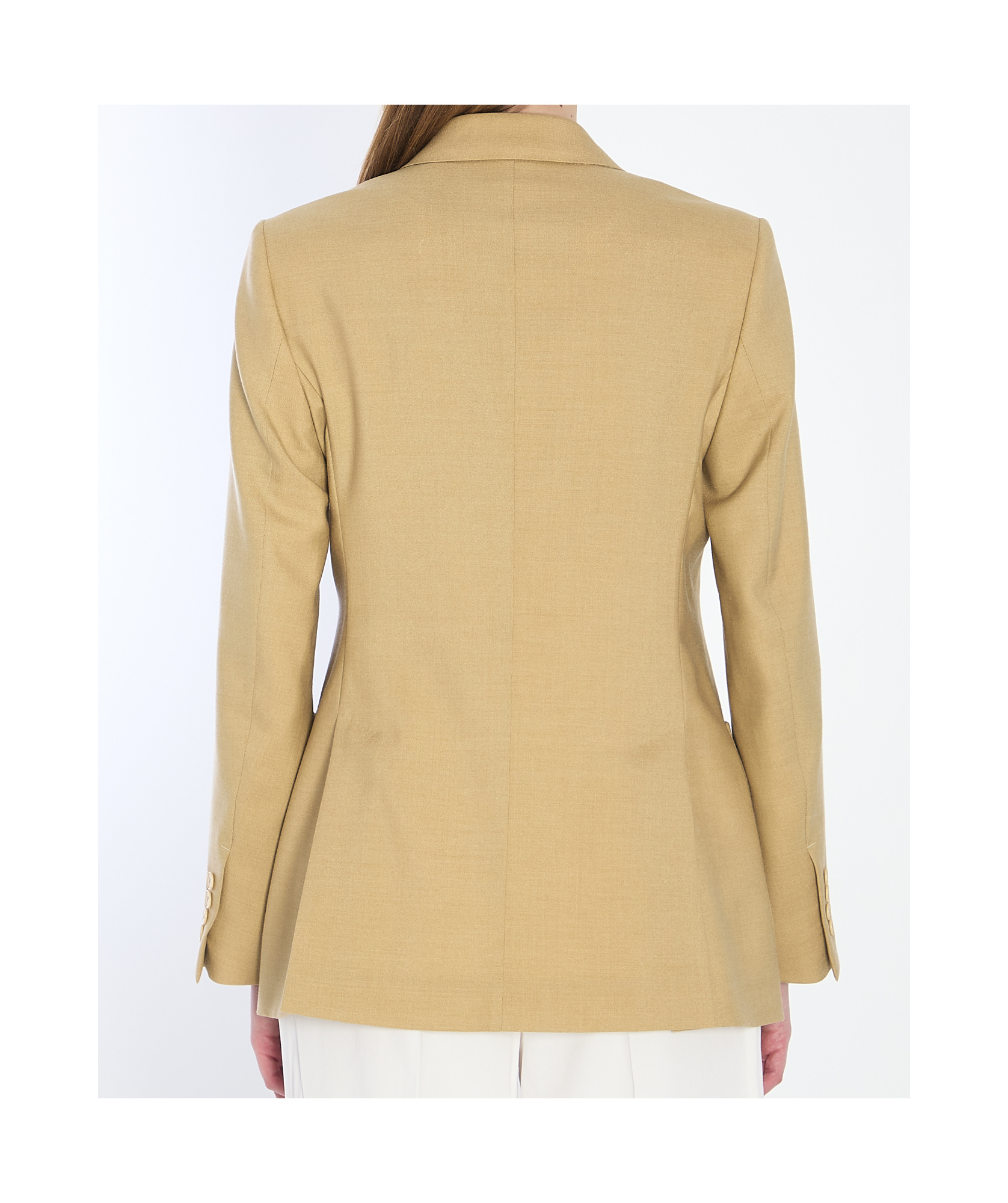 Shop Max Mara Double-breasted Blazer In Nude