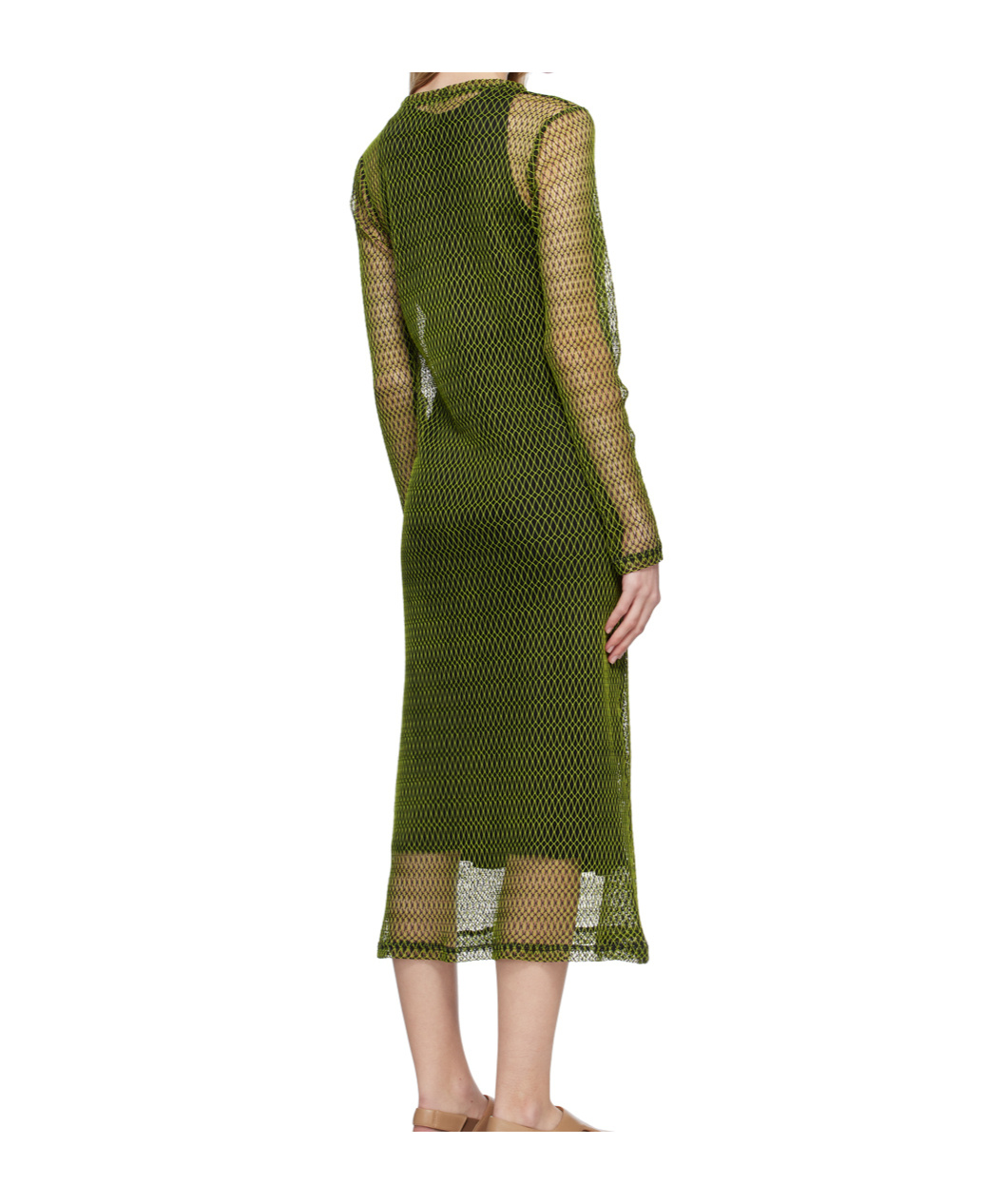 Song For The Mute Round Neck Dress In Green
