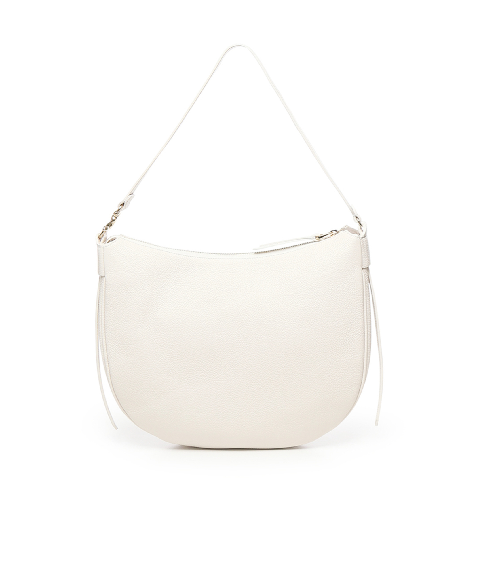Coccinelle C-easy Zip-up Medium Shoulder Bag In White