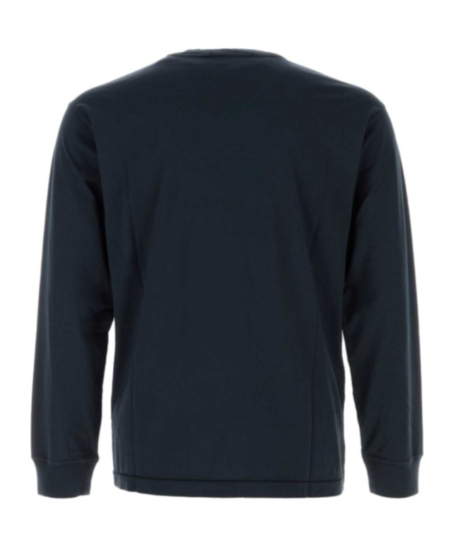 Stone Island Long Sleeve T-shirt With Compass Patch In Blue