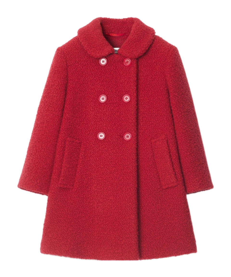 Burberry Peter-pan Collar Bouclé Coat In Red