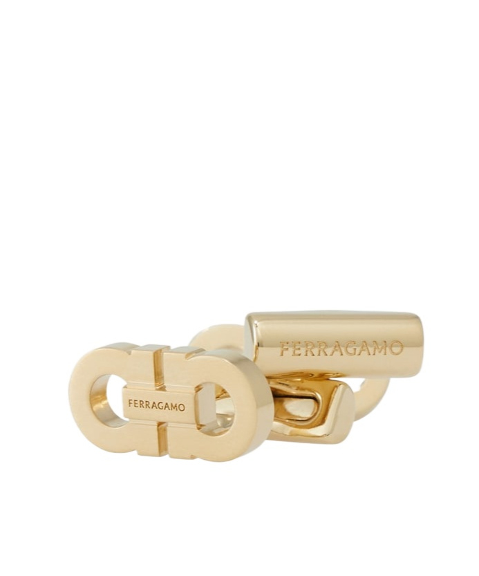Ferragamo Double Gancini Cufflinks In Gold