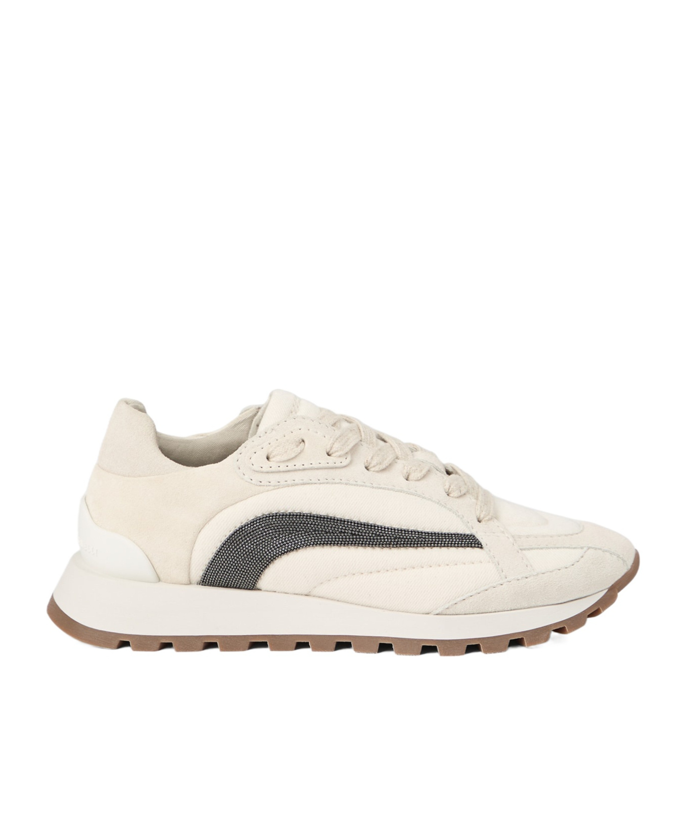 Brunello Cucinelli Beige Monile Sneakers In White
