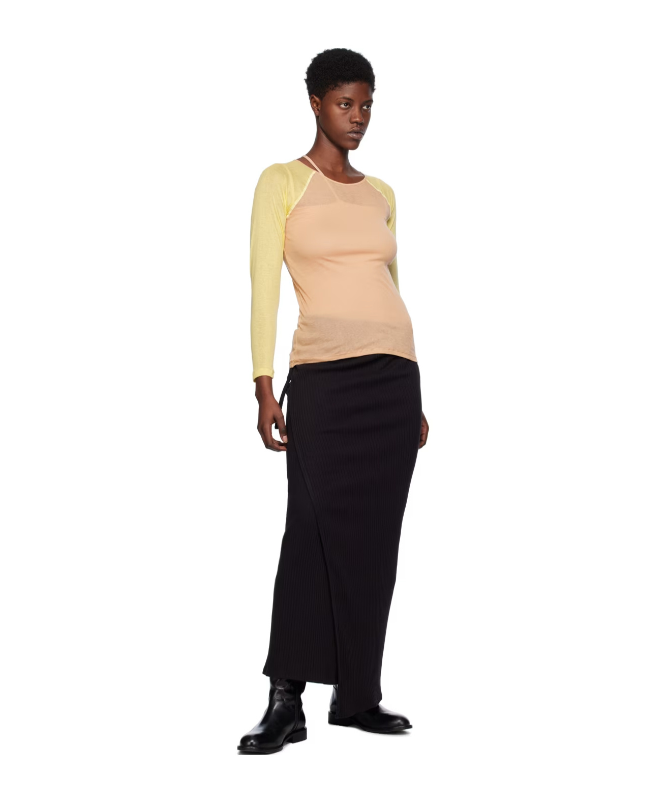 Baserange Round Collar And Long-sleeved T-shirt In Multicolor