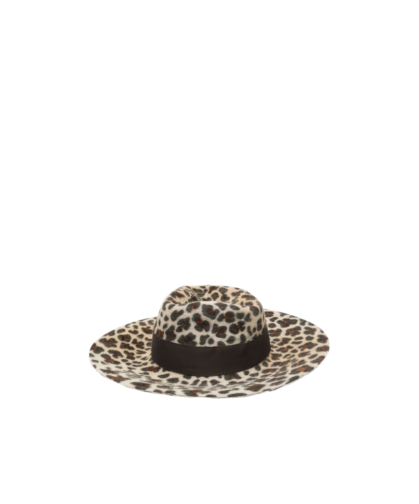 Borsalino Leopard-print Hat In Brown
