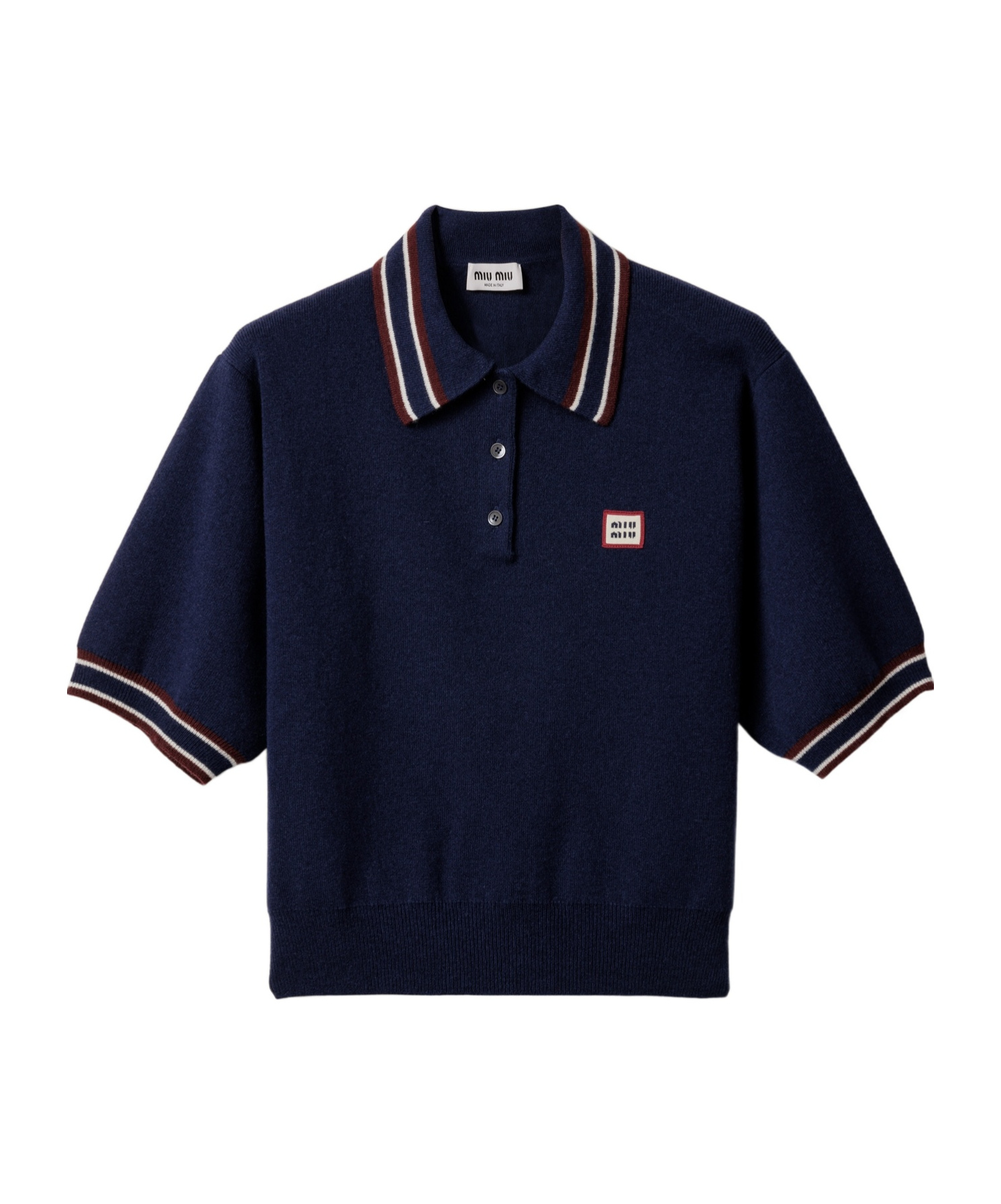 Miu Miu Wool And Cashmere Polo Sweater In Black