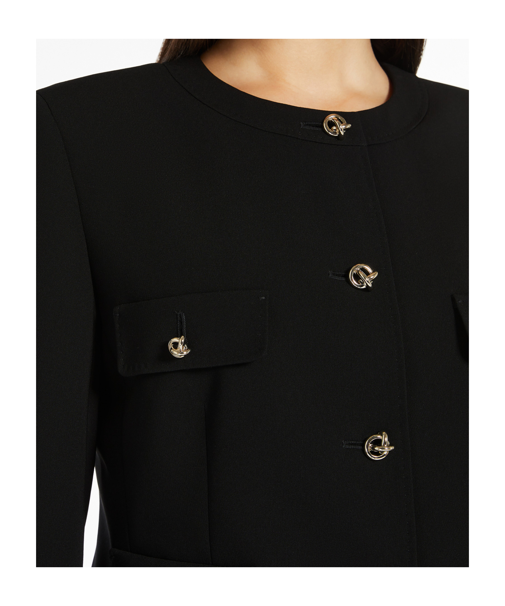 Max Mara Long-sleeved Short Jacket In Black