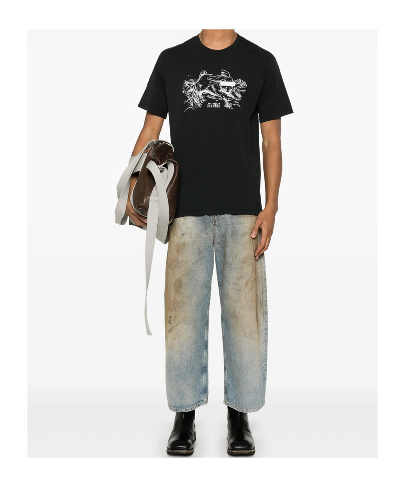 Mm6 Maison Margiela Graphic-print T-shirt In Black