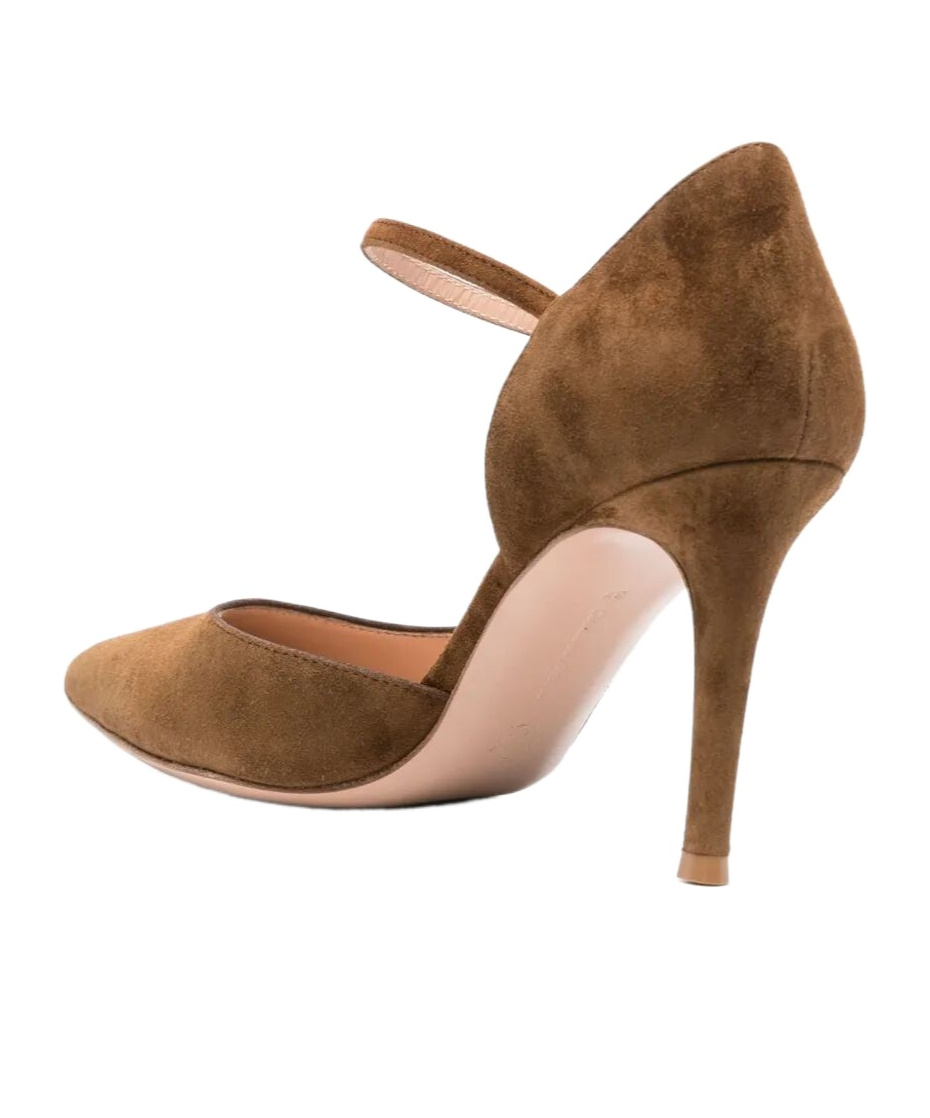 Gianvito Rossi Pointed Toe Suede Stiletto Heel Pumps In Brown