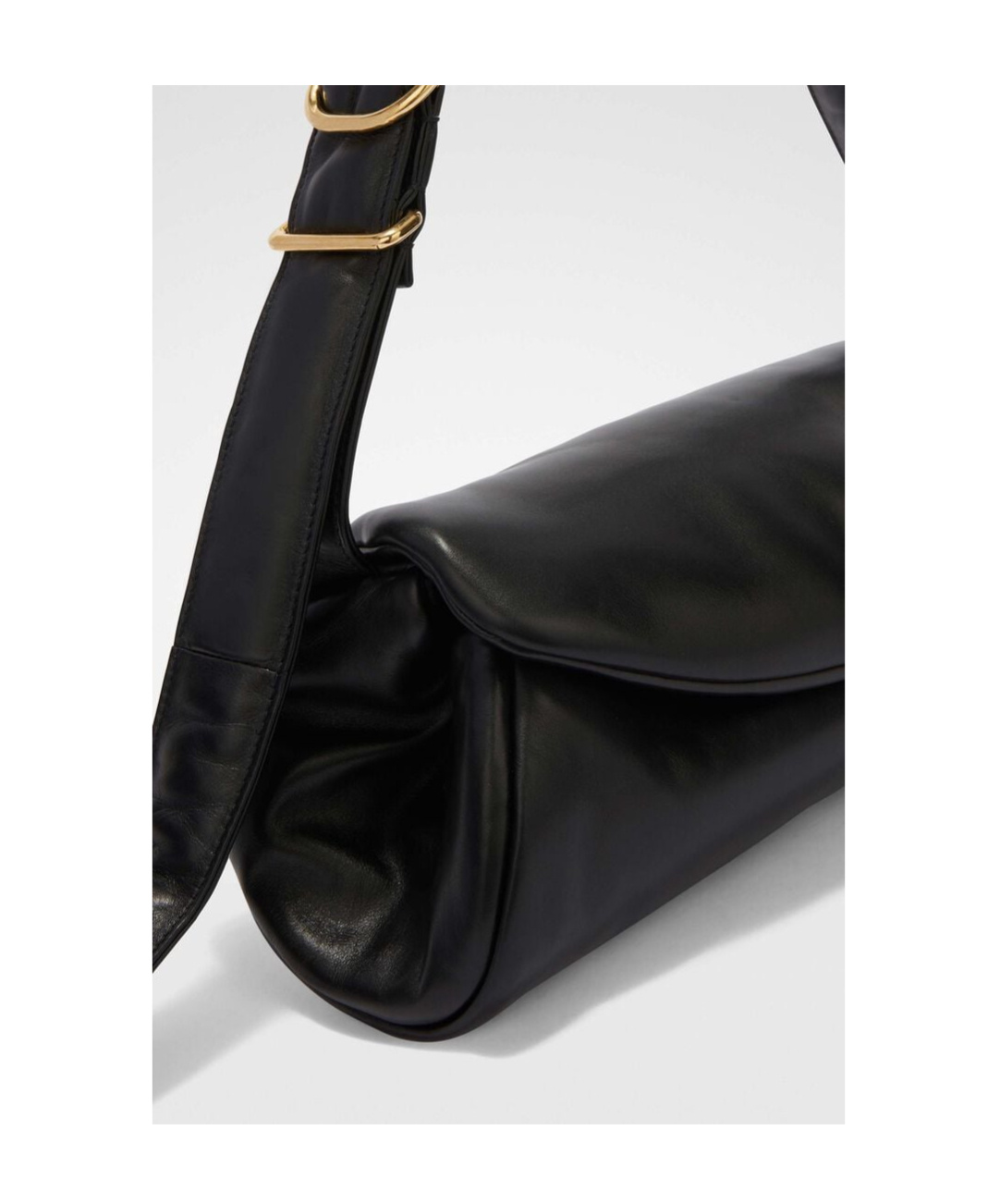 Jil Sander Small Cannolo Padded Shoulder Bag In Black