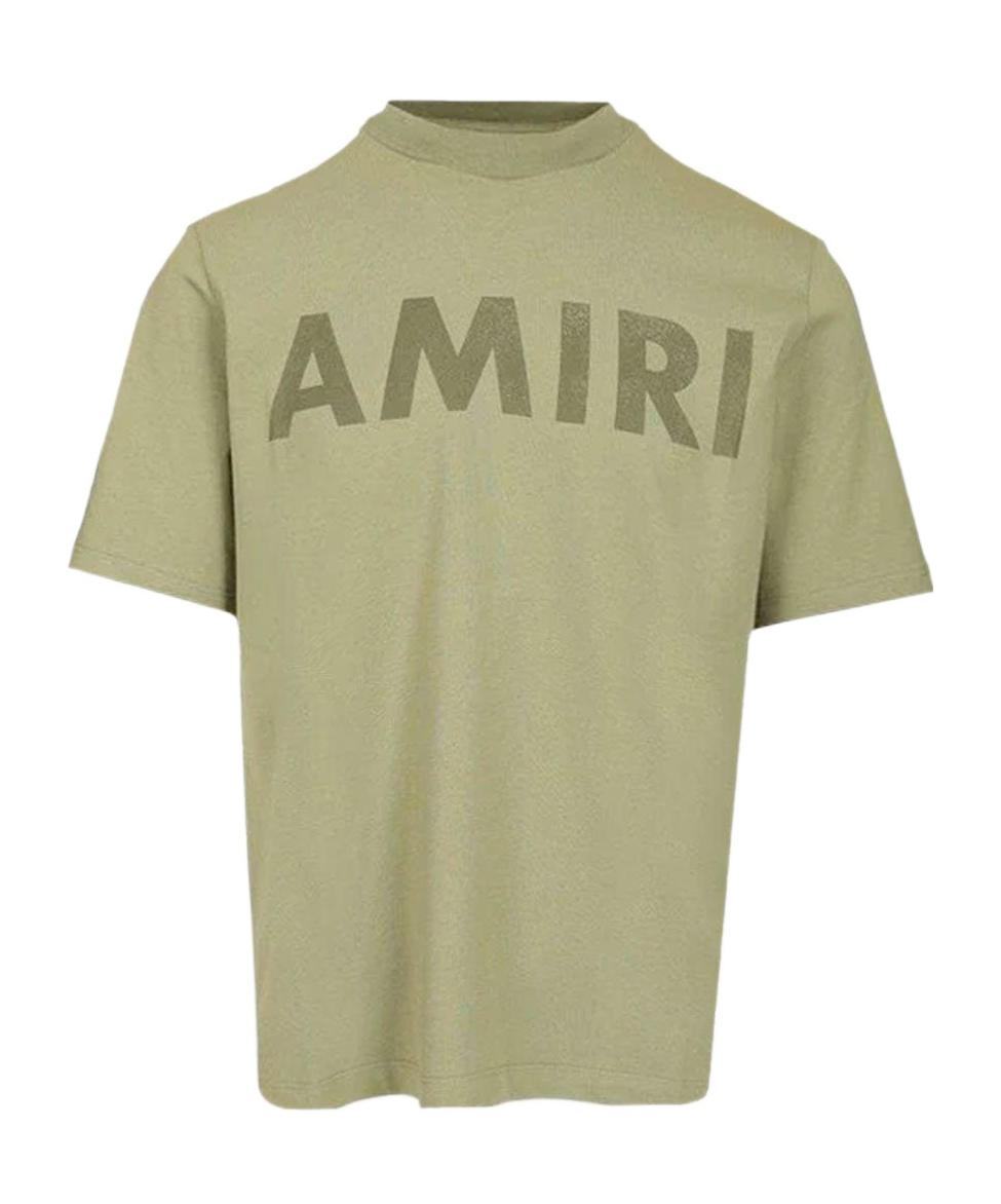 Amiri Stencil Crewneck Short Sleeves T-shirt In Green