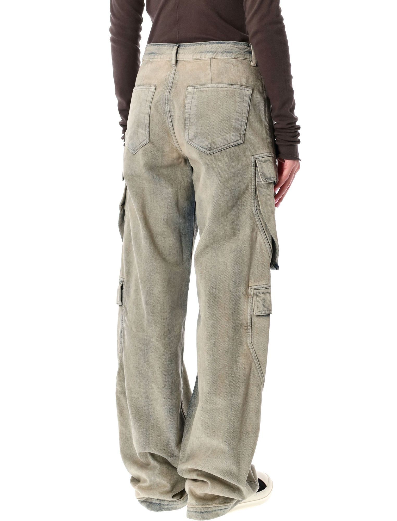 Rick Owens Drkshdw Utility Straight Leg Cargo Denim Trousers In Brown
